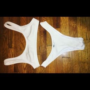 Minimale Animale white ribbed bikini